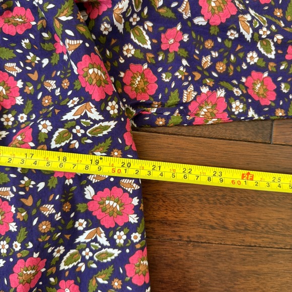 Mille Resort & Travel Floral Cotton Blouse‎ XXS Boho Peasant Top India Vintage - Picture 5 of 6